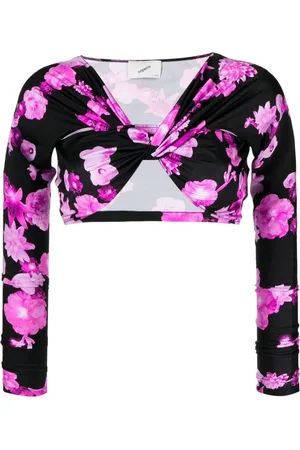 COPERNI Femme, Blouses et Chemises, Noir, Taille: 40 FR Top court à imprimé floral