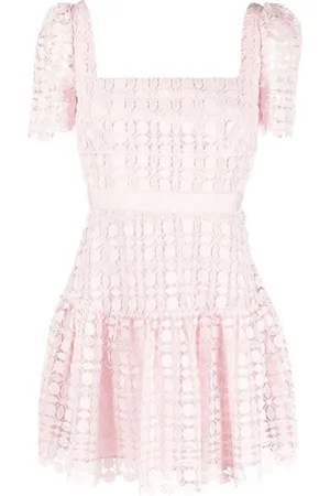 Self-Portrait Femme, Robes, Rose, Taille: 40 FR Mini-robe en dentelle Pétale Rose