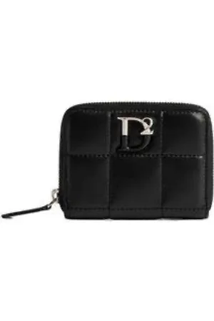 Dsquared2 Femme, Accessoires, Noir, Taille: ONE Size Portefeuille Souple Statement