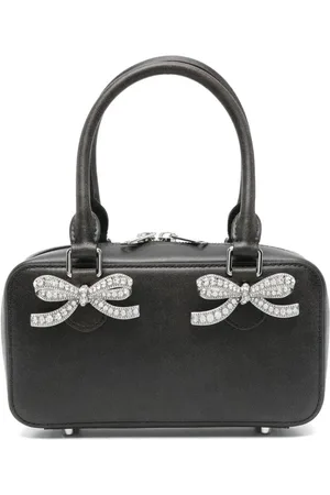 Self-Portrait Femme, Sacs, Noir, Taille: ONE Size Mini sac cabas en cuir noir vieilli