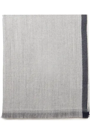 FAY Homme, Accessoires, Gris, Taille: ONE Size Écharpe en laine à franges