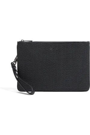 Ermenegildo Zegna Unisex, Accessoires, Noir, Taille: ONE Size Pochette Tissée en Cuir