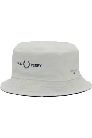 Fred Perry Unisex, Accessoires, Blanc, Taille: ONE Size Chapeau de Pêcheur Micro Piquet