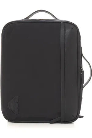 Emporio Armani Homme, Sacs, Noir, Taille: ONE Size Serviette Classique en Cuir