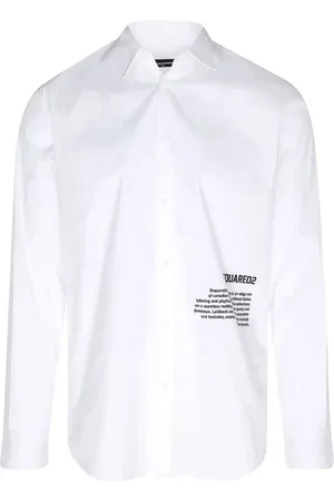 Dsquared2 Homme, Chemises, Blanc, Taille: M Chemise Blanche en Coton Classique à Manches Longues