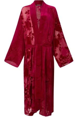 Roberto Cavalli Femme, Vêtements de nuit et de détente, Rouge, Taille: 40 FR Kimono avec motif de rose et python