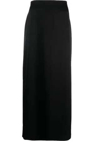 Lanvin Femme, Jupes, Noir, Taille: 38 FR Jupe noire satinée taille haute