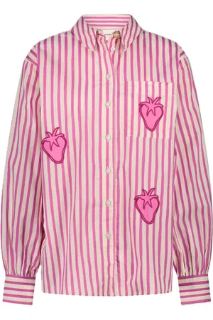 Fabienne Chapot Femme, Blouses et Chemises, Rouge, Taille: 36 FR Chemise à Rayures aux Fraises avec Boutons