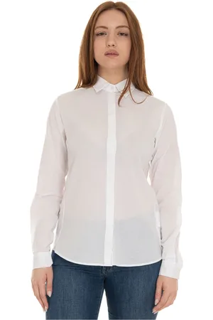 FAY Femme, Blouses et Chemises, Blanc, Taille: 38 FR Chemisier Classique à Boutons Cachés