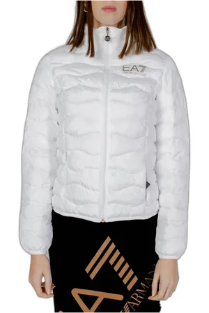EA7 Femme, Vestes, Blanc, Taille: 40 FR Veste Imprimée en Polyester