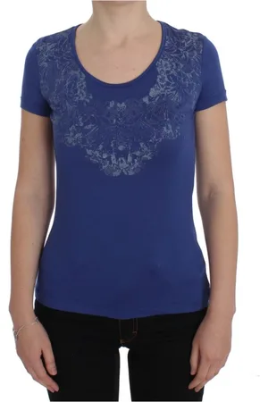 ERMANNO SCERVINO Femme, Tops, Bleu, Taille: 38 FR T-shirt Stretch en Modal