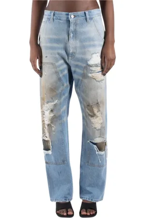 Maison Margiela Femme, Jeans, Bleu, Taille: W28 Jean en Denim Bleu Fabriqué en Italie