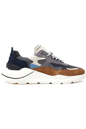 D.A.T.E. Homme, Chaussures, Multicolore, Taille: 41 EU Baskets en Cuir Beige et Daim