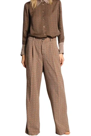 Masons Femme, Pantalons, Brun, Taille: 36 FR Pantalon Chino à larges plis