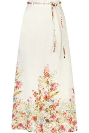 Dea Kudibal Femme, Jupes, Multicolore, Taille: 40 FR Robe Longue Ceinturée en Lin Maxi