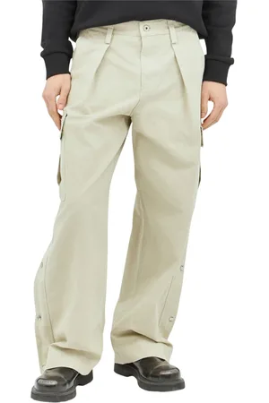 Burberry Homme, Pantalons, , Taille: M Pantalon Cargo en Coton à Boutons-Pression