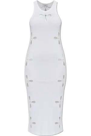 COPERNI Femme, Robes, Blanc, Taille: 38 FR Robe à Motifs Ajourés