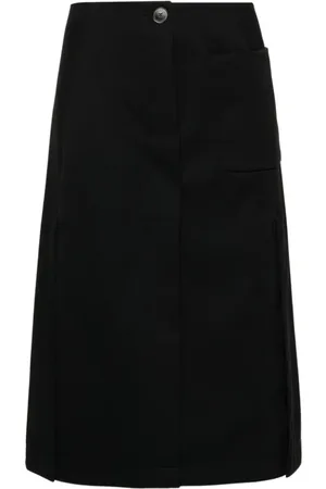 Lanvin Femme, Jupes, Noir, Taille: 36 FR Jupe Midi Plissée Tailleur