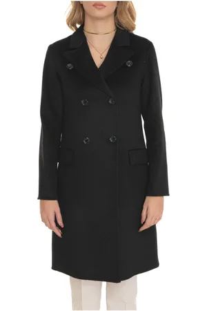 Liu Jo Femme, Manteaux, Noir, Taille: 44 FR Manteau croisé classique en mélange de laine