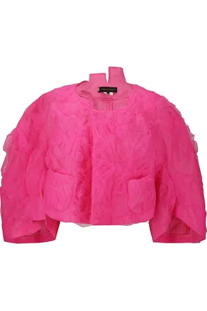 Comme des Garçons Femme, Vestes, Rose, Taille: 38 FR Veste Féminine en Tulle à Manches Bouffantes