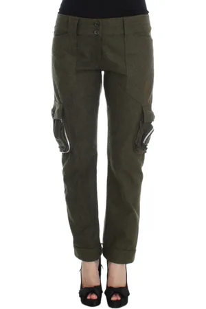 ERMANNO SCERVINO Femme, Pantalons, Vert, Taille: 36 FR Pantalon Cargo