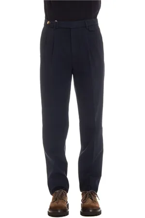 Brunello Cucinelli Homme, Pantalons, Bleu, Taille: 2XL Pantalon en Gabardine de Coton