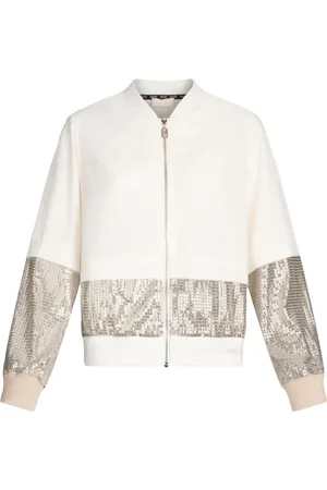 Liu Jo Femme, Vestes, Blanc, Taille: 42 FR Veste Grise et Blanche