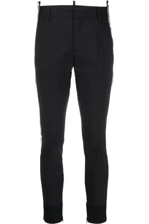 Dsquared2 Femme, Pantalons, Noir, Taille: 38 FR Pantalon Slim-fit à Logo Imprimé