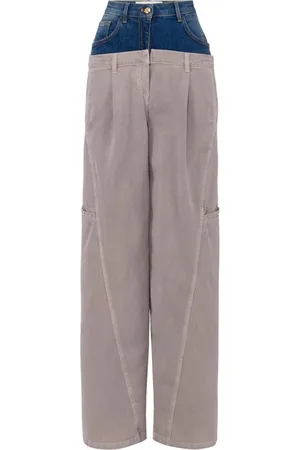 Elisabetta Franchi Femme, Pantalons, Bleu, Taille: W26 Pantalon Slim Fit avec Boutons Dorés