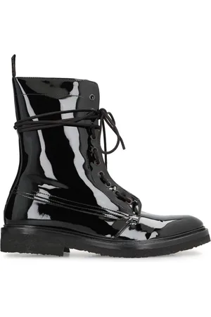 Rhude Homme, Chaussures, Noir, Taille: 41 EU Bottes de Combat en Cuir, Lacets, Bout Rond