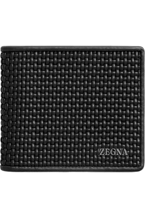 Ermenegildo Zegna Homme, Accessoires, Noir, Taille: ONE Size Portefeuilles en cuir tressé