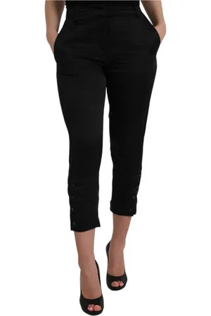 ERMANNO SCERVINO Femme, Pantalons, Noir, Taille: 38 FR Pantalon Capri Taille Haute
