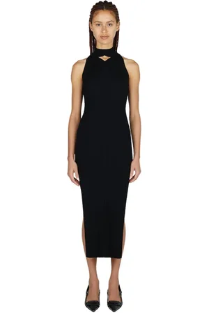 Courrèges Femme, Robes, Noir, Taille: 38 FR Robe Maxi en Maille Losange