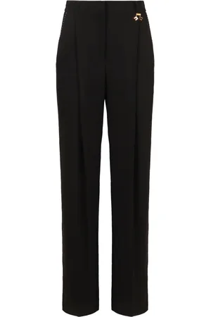 Elisabetta Franchi Femme, Pantalons, Noir, Taille: 42 FR Pantalon Crêpe avec Poches Passepoilées au Dos