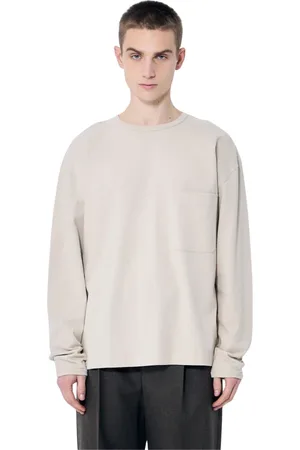 LEMAIRE Homme, Tops, , Taille: L T-shirt à Manches Longues et Col Rond en Coton avec Poche