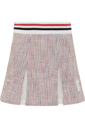 Thom Browne Femme, Jupes, Multicolore, Taille: 38 FR Jupe plissée en tweed à rayures RWB