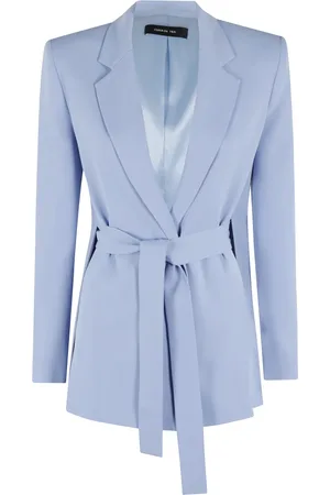FEDERICA TOSI Femme, Vestes, Bleu, Taille: 38 FR Blazer Cady Bleu Ciel à Double Fente