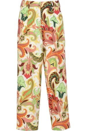 Etro Femme, Pantalons, Multicolore, Taille: 36 FR Pantalon en coton à motif cachemire