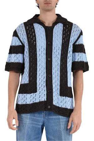 LANEUS Homme, Pulls, Multicolore, Taille: M Polo en coton jacquard à rayures