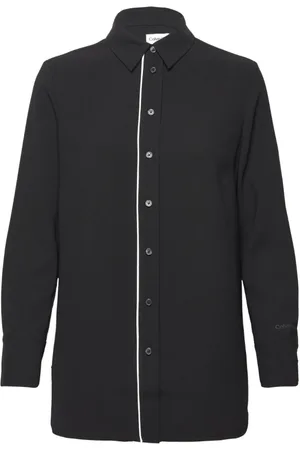 Calvin Klein Femme, Blouses et Chemises, Noir, Taille: 40 FR Blouse Crêpe Réversible