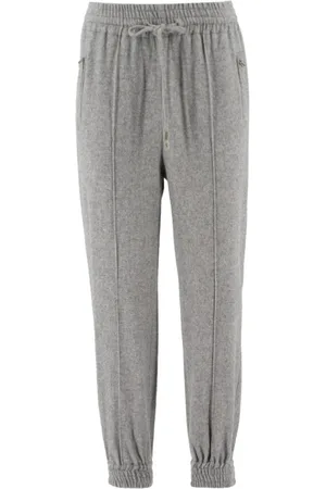 ERMANNO SCERVINO Femme, Pantalons, Gris, Taille: 38 FR Pantalon de survêtement fuselé à taille haute et cordon de serrage