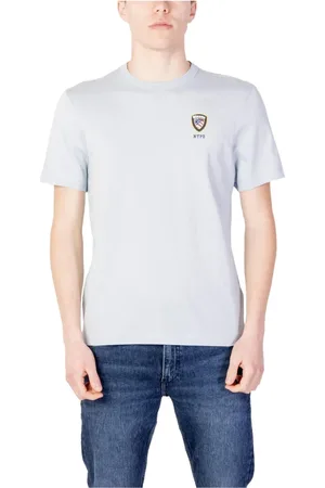 Blauer Homme, Tops, Bleu, Taille: 2XL T-shirt Bleu Clair Uni à Col Rond