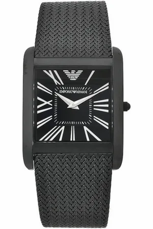 Emporio Armani Femme, Accessoires, Noir, Taille: ONE Size Montre à Quartz Noire pour Femme en Acier Inoxydable