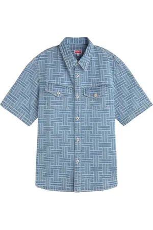 Kenzo Homme, Chemises, Bleu, Taille: L Veste trucker moderne en denim japonais