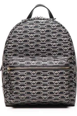 Emporio Armani Femme, Sacs, Noir, Taille: ONE Size Sac à dos noir avec logo aigle monogramme
