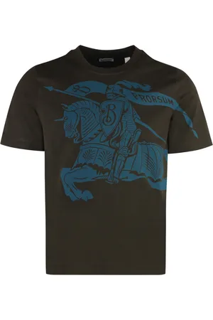 Burberry Homme, Tops, Brun, Taille: L T-Shirt Ras du Cou à Motif EKD