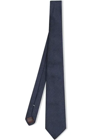 CANALI Homme, Accessoires, Bleu, Taille: ONE Size Cravate en soie géométrique