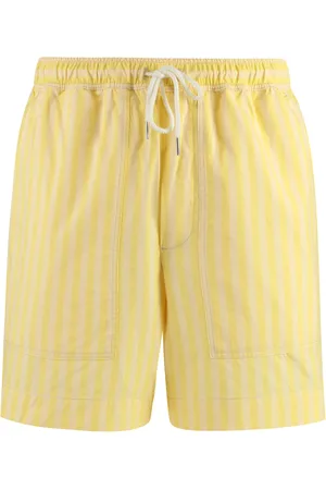 Maison Kitsuné Homme, Shorts, Jaune, Taille: L Short Bermuda en Coton Rayé