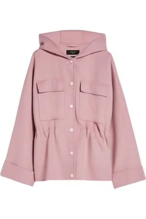 Max Mara Femme, Manteaux, Rose, Taille: 36 FR Parka Courte en Laine avec Capuche