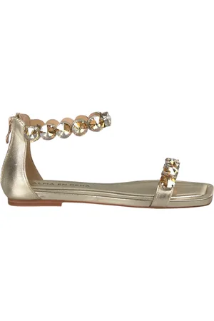 Alma en Pena Femme, Chaussures, Jaune, Taille: 40 EU Sandal flat sangles détail